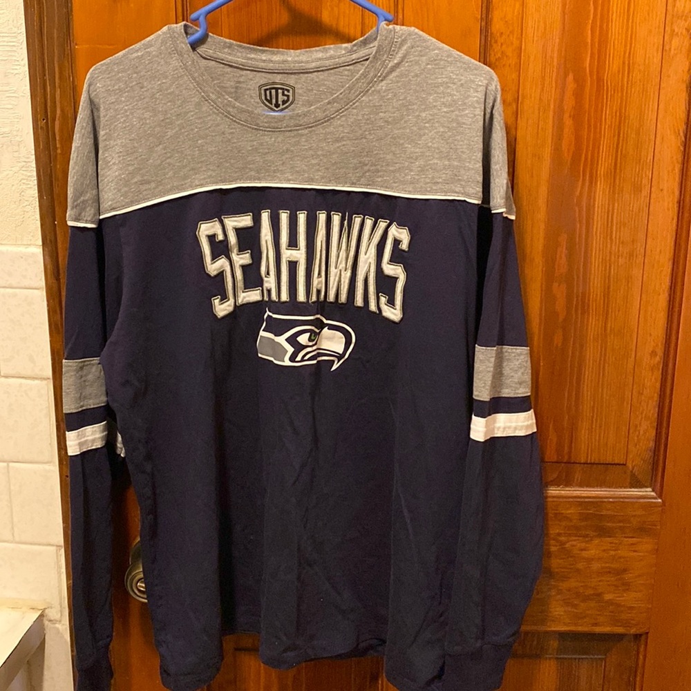 OTS XL blue/grey/white Seattle Seahawks long sleeve tee